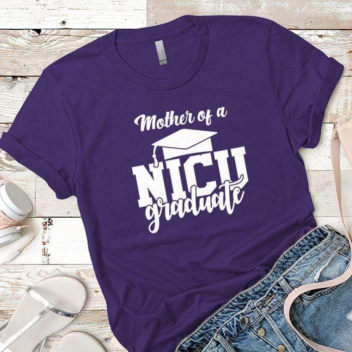 Mother of a NICU Graduate Premium Tees T-Shirts CustomCat Purple Rush/ X-Small 