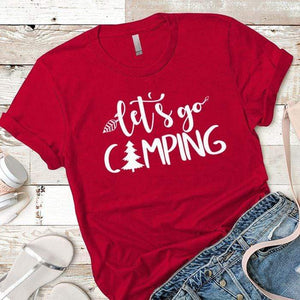 Lets Go Camping 1 Premium Tees T-Shirts CustomCat Red X-Small 