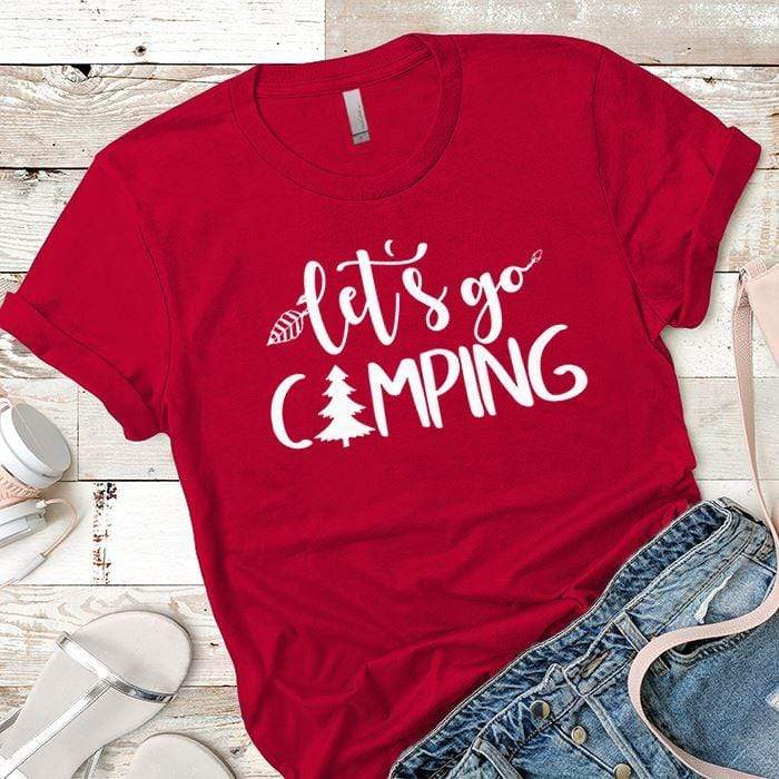 Lets Go Camping 1 Premium Tees T-Shirts CustomCat Red X-Small 