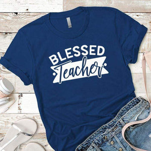Blessed Teacher Premium Tees T-Shirts CustomCat Royal X-Small 