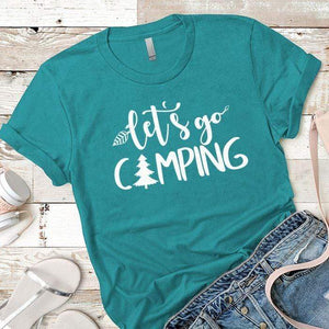 Lets Go Camping 1 Premium Tees T-Shirts CustomCat Tahiti Blue X-Small 