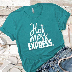 Hot Mess Express Premium Tees T-Shirts CustomCat Tahiti Blue X-Small 