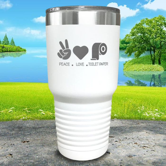 Peace Love Toilet Paper Engraved Tumbler