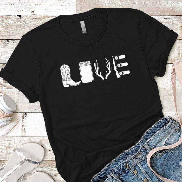 Country Love Premium Tees T-Shirts CustomCat Black X-Small 