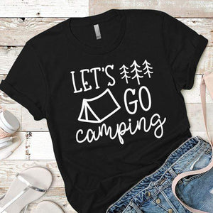 Lets Go Camping 2 Premium Tees T-Shirts CustomCat Black X-Small 