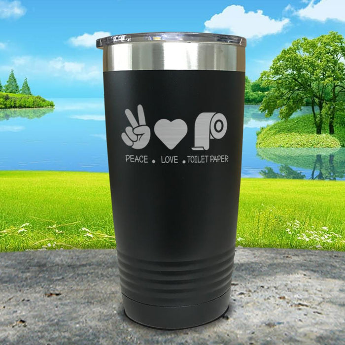 Peace Love Toilet Paper Engraved Tumbler