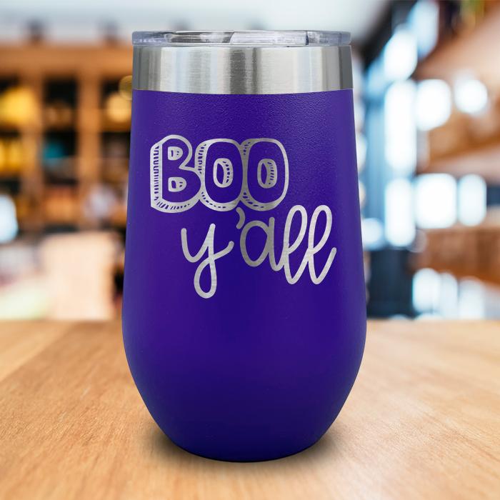 Boo Y'all Engraved Wine Tumbler