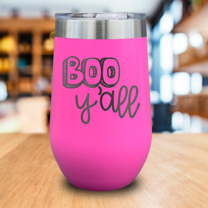 Boo Y'all Engraved Wine Tumbler