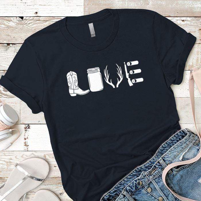 Country Love Premium Tees T-Shirts CustomCat Midnight Navy X-Small 