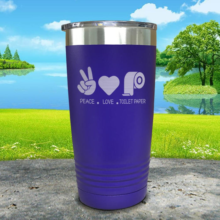 Peace Love Toilet Paper Engraved Tumbler