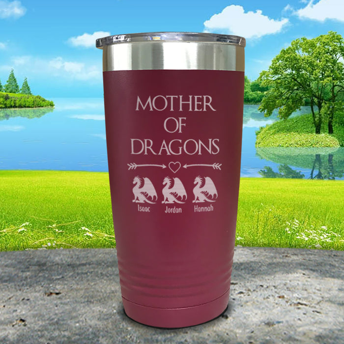 Mother Of Dragons (CUSTOM) With Kid's Name Engraved Tumblers