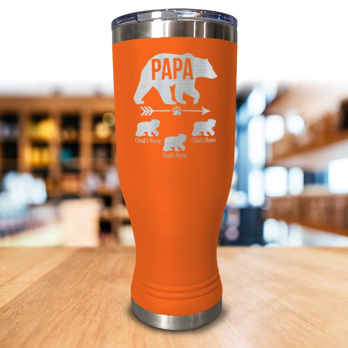 Personalized Papa Bear Pilsner Style Tumbler