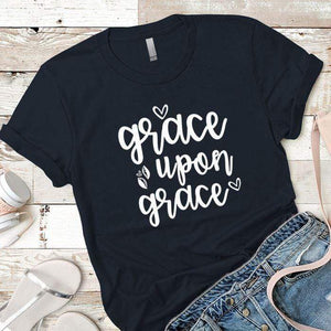 Grace Upon Grace Premium Tees T-Shirts CustomCat Midnight Navy X-Small 