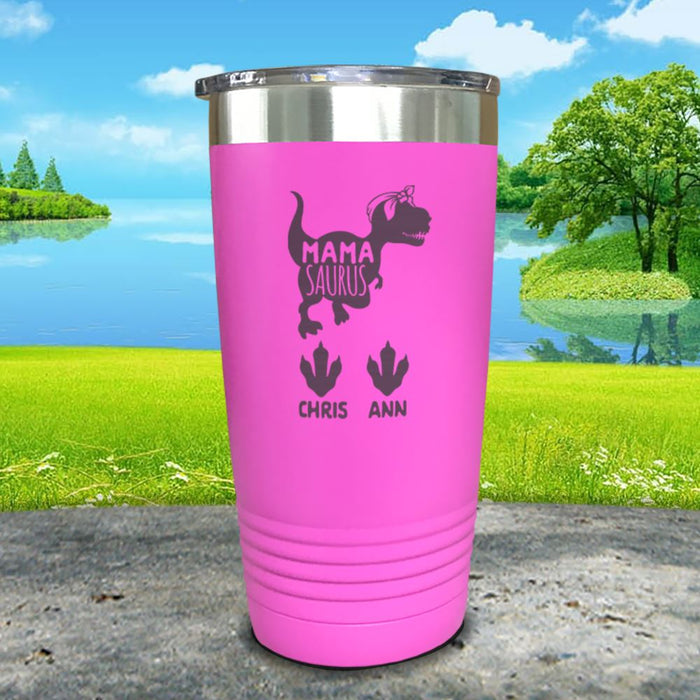 Mamasaurus With Babies Personalized Engraved Tumbler