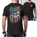 Firefighter American Flag Skull Premium Tee T-Shirts CustomCat Cardinal X-Small 