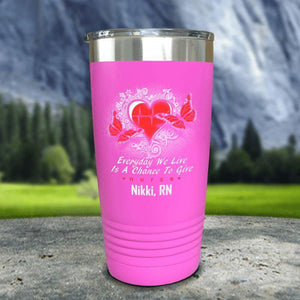 Personalized Nurse Give Color Printed Tumblers Tumbler Nocturnal Coatings 20oz Tumbler Pink 