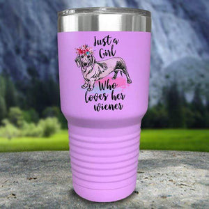 A Girl Who Loves Her Weiner Color Printed Tumblers Tumbler Nocturnal Coatings 30oz Tumbler Lavender 