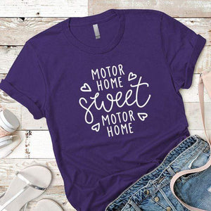 Motor Home Sweet Motor Home Premium Tees T-Shirts CustomCat Purple Rush/ X-Small 