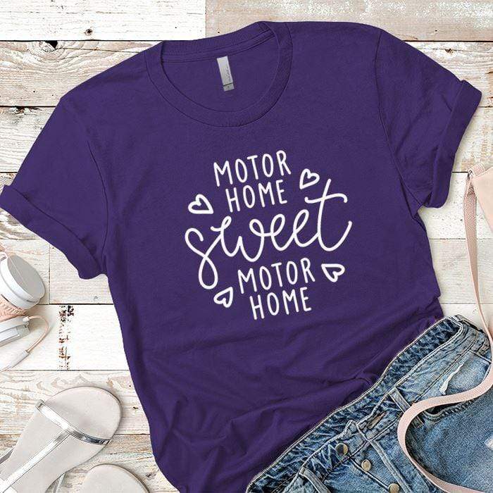 Motor Home Sweet Motor Home Premium Tees T-Shirts CustomCat Purple Rush/ X-Small 