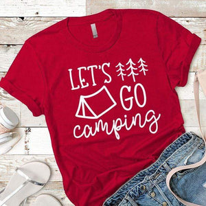 Lets Go Camping 2 Premium Tees T-Shirts CustomCat Red X-Small 