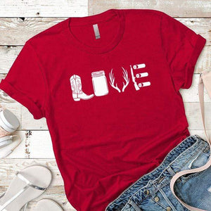 Country Love Premium Tees T-Shirts CustomCat Red X-Small 