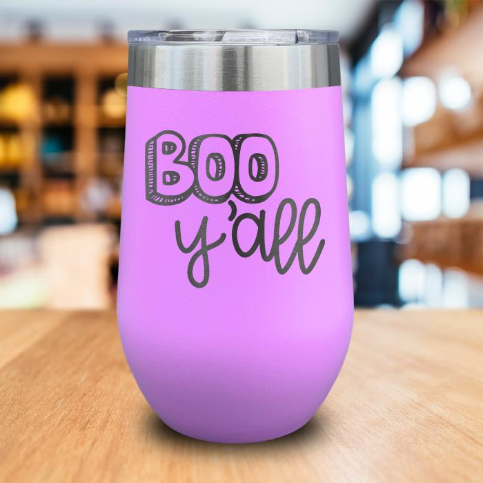 Boo Y'all Engraved Wine Tumbler