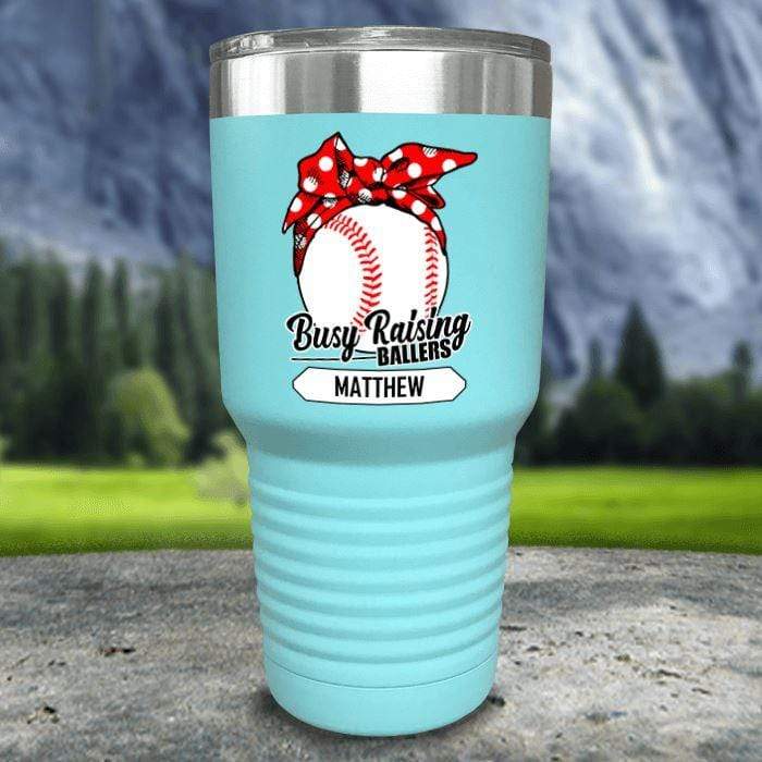 CUSTOM Busy Raising Ballers Color Printed Tumblers Tumbler Nocturnal Coatings 30oz Tumbler Baseball Mint