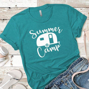 Summer Camp Premium Tees T-Shirts CustomCat Tahiti Blue X-Small 
