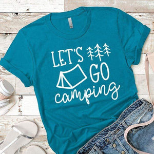Lets Go Camping 2 Premium Tees T-Shirts CustomCat Turquoise X-Small 