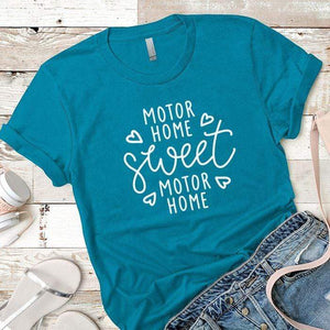 Motor Home Sweet Motor Home Premium Tees T-Shirts CustomCat Turquoise X-Small 