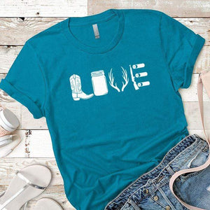 Country Love Premium Tees T-Shirts CustomCat Turquoise X-Small 