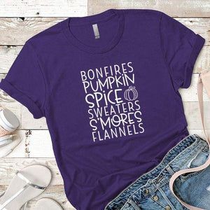 Bonfires Pumpkin Spice Premium Tees T-Shirts CustomCat Purple Rush/ X-Small 