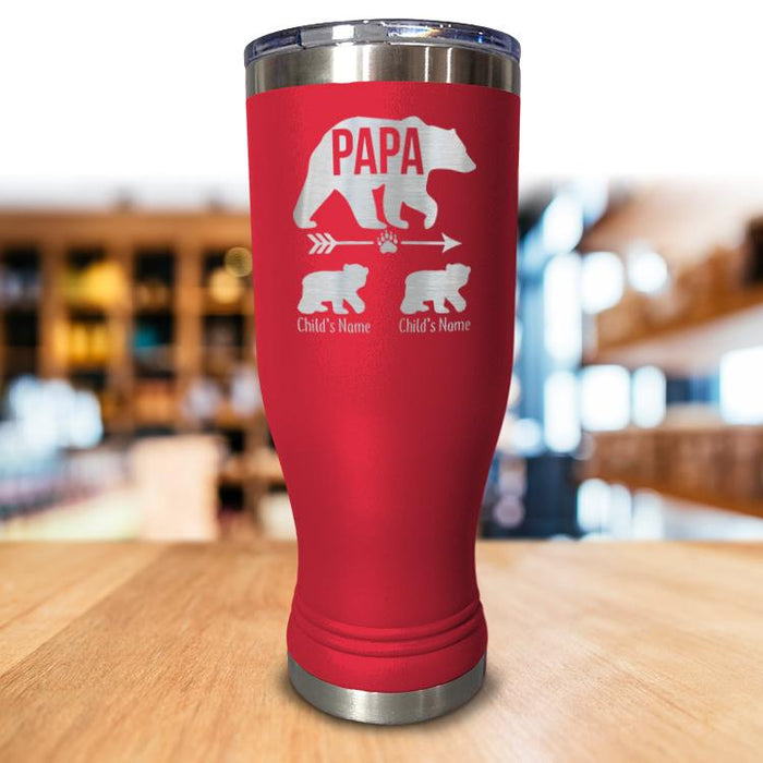 Personalized Papa Bear Pilsner Style Tumbler