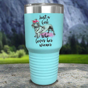 A Girl Who Loves Her Weiner Color Printed Tumblers Tumbler Nocturnal Coatings 30oz Tumbler Mint 