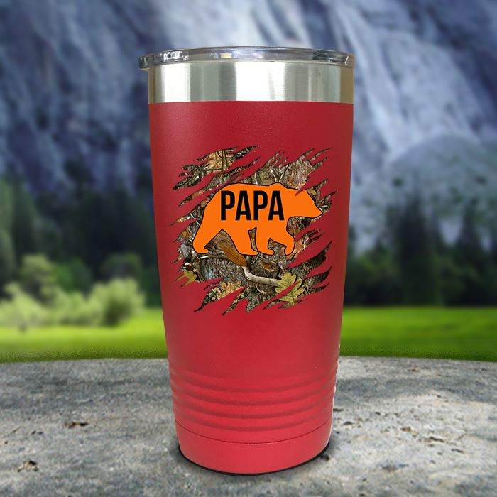 Papa And Mama Bear Camo Ripped Color Printed Tumblers