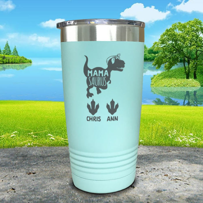 Mamasaurus With Babies Personalized Engraved Tumbler