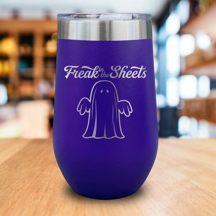 Freak In The Sheets Engraved Wine Tumbler LemonsAreBlue 16oz Wine Tumbler Purple 