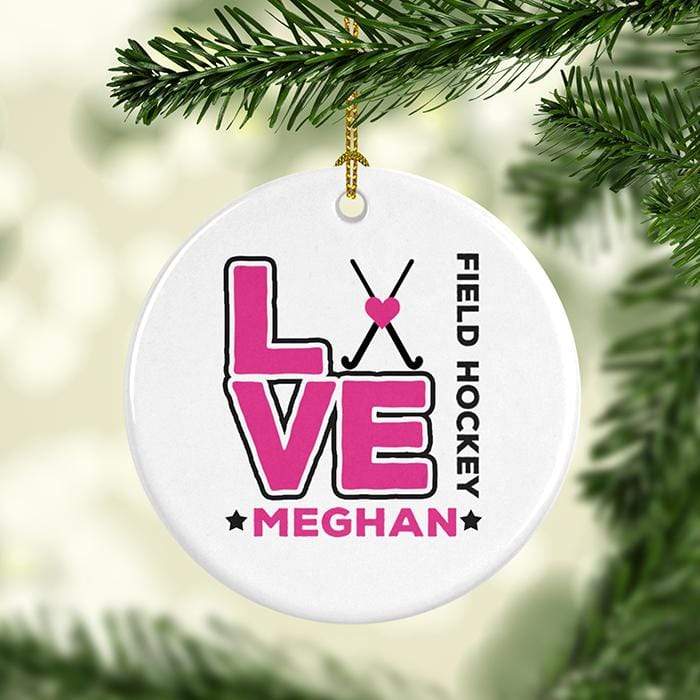 Love Hockey Personalized Ceramic Ornaments