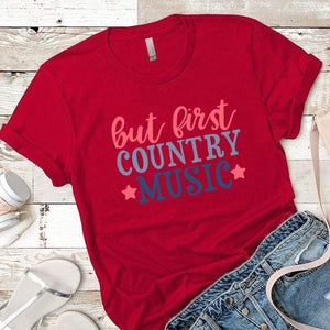 Country Music Premium Tees T-Shirts CustomCat Red X-Small 