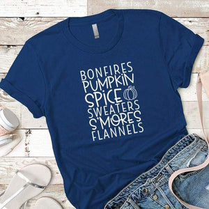Bonfires Pumpkin Spice Premium Tees T-Shirts CustomCat Royal X-Small 