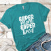 Super Mom Super Tired Premium Tees T-Shirts CustomCat Tahiti Blue X-Small 