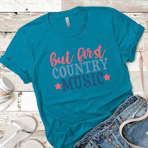 Country Music Premium Tees T-Shirts CustomCat Turquoise X-Small 