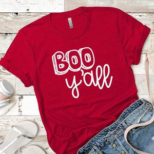 Boo Yall Premium Tees T-Shirts CustomCat Red X-Small 