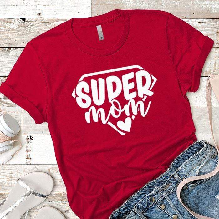 Super Mom Premium Tees T-Shirts CustomCat Red X-Small 