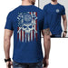 Firefighter American Flag Skull Premium Tee T-Shirts CustomCat Royal X-Small 