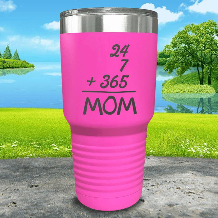 24/7 Mom Engraved Tumblers Tumbler ZLAZER 30oz Tumbler Pink 