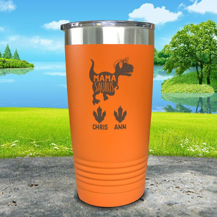 Mamasaurus With Babies Personalized Engraved Tumbler