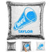 Cheerleader Personalized Magic Sequin Pillow Pillow GLAM Silver Light Blue 