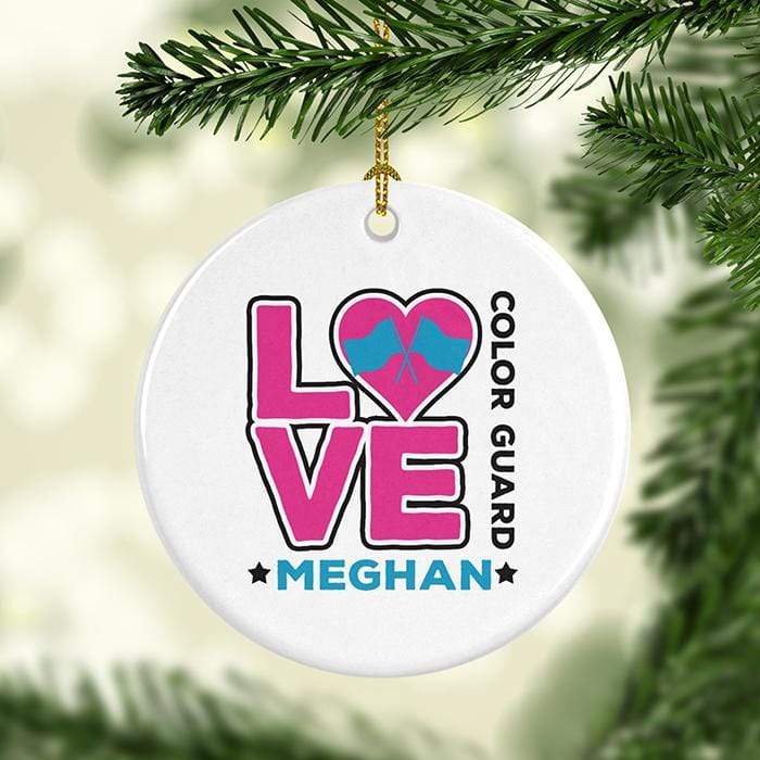 Love Color Guard Personalized Ceramic Ornaments