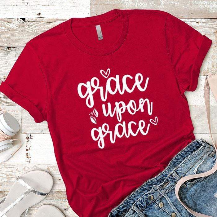 Grace Upon Grace Premium Tees T-Shirts CustomCat Red X-Small 